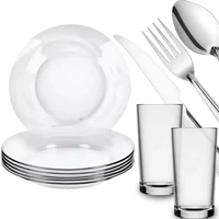 Imagem da promoção Kit Aparelho De Jantar 30 Peças Pratos Copos E Talheres Inox