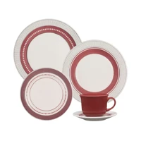 Imagem da promoção Aparelho de Jantar e Chá 20 Peças Biona Redondo Cerâmica Donna 24 Marsála Oxford