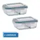 Jogo Com 2 Potes 640ml Divisória Hermético Marmita Microondas Vidrio Quality House / Univendas em oferta