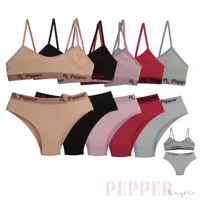 Imagem da promoção Kit 5 Conjuntos Juvenil para Pré Adolescente Lisos Calcinha e Sutiã Algodão 8% - PEPPER LINGERIE