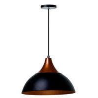 Imagem da promoção Lustre Pendente Interno Panamá Estrutura Preto com topo Cobre