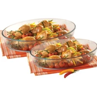 Imagem da promoção Kit 2 Travessas De Vidro Forno Freezer Marinex Pirex Grande Transparente