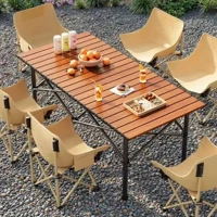 Imagem da promoção Mesa Portátil Dobrável Camping Acampamento Churrasco Varanda Pesca Preta
