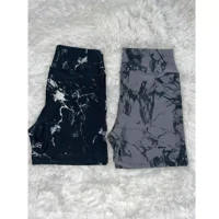 Imagem da promoção Kit 2 Shorts Fitness Marmorizado Roupa Academia Cintura Alta Feminino Tie Dye Zero Transparencia