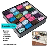 Imagem da promoção Organizador Dobrável 24 Compartimentos para Roupas Meias Cuecas Calcinhas Lingerie Armários Gavetas
