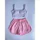 Conjunto de Short Duplo e Top em poliamida e Tactel Fitness Slim Fit em oferta