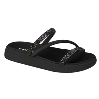 Imagem da promoção Sandália Feminina Papete Slide Leve Confortável Estilo Casual Tiras Brilho Tendência Moleca Original