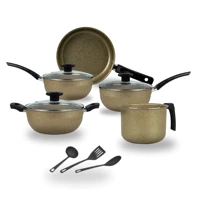 Imagem da promoção Jogo de Panelas Cor Cerâmica 8 Peças Antiaderente Bege Poá