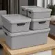 Kit 5 Caixa Organizadora com Tampa grande em Plástico Escritório Lavanderia 1,8 L 5 L 15 L em oferta