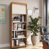 Imagem da promoção Livreiro Londres Organizador Oficce Prateleiras Estante Multiuso Armario Portas Rodizio Escritório