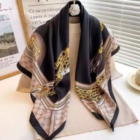 Imagem da promoção Senhoras Versão Coreana CORRENTE Cetim 90cm *90 CM Crande Lenço Quadrado Lenço De Seda LEnço