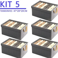 Imagem da promoção Caixa com Tampa de Armazenamento para Roupas, Brinquedos Infantis, Íntimas e Calças