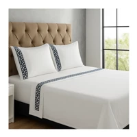 Imagem da promoção Jogo Lençol Platinum Bordado Queen Size 4 Peças Rozac 200 Fios Hipercal Kit Cama Completo Qualidade