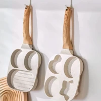 Imagem da promoção Kit Frigideira Multifuncional Antiaderente Ovos Hambúrguer Omelete Com Alça De Madeira