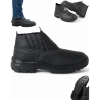 Imagem da oferta Bota Botina Segurança Trabalho Couro Resistente Epi Bico Pvc