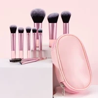 Imagem da promoção Conjunto de 10 pincéis de maquiagem portáteis multicoloridos com bolsa de armazenamento