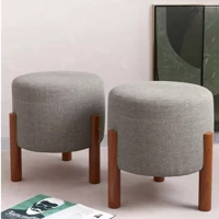 Imagem da promoção Kit 2 Puffs Apollo Decorativo Sala Escritorio - Sala Luxuoso - Cores Linho