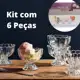 Kit com 6 Taças de Vidro Decoradas para Sorvete e Sobremesa 135ml em oferta