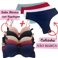 Imagem da promoção Kit 5 Sutiãs Básico + Kit 5 Calcinhas Sem Costura Corte a Laser