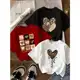 Kit 3 Camiseta Feminina Minimalista Camisa T-shirt 100% Algodão Estampa Coração em oferta