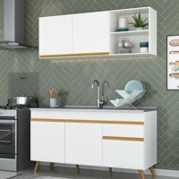 Imagem da promoção Cozinha Compacta Veneza Gw Multimóveis Mp2079 com Armário e Balcão Branca