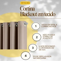 Imagem da promoção Cortina Blackout Em Tecido 4 metros x 2 70 Com Ilhós Sala Quarto Decoração