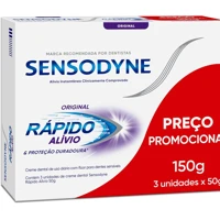 Imagem da promoção Creme Dental Sensibilidade e Rápido Alívio e Proteção Duradoura Leve 3 e Pague 2 Sensodyne 50g cada