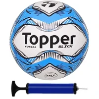 Imagem da promoção Bola Futsal Topper Slick Azul + Bomba De Ar