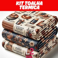 Imagem da promoção Kit 3 Toalha De Mesa Termica Impermeável com Forro PVC 4 ou 6 Cadeiras