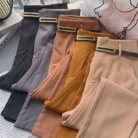 Imagem da promoção Calça Alfaiataria Feminina Cinto Cintura Alta Com Zíper Na Lateral