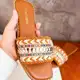 Rasteirinha Estilo Boho Chic Exclusiva Feminina Tecido Artesanal Sandália Marrocos Indiana Bico Quad em oferta