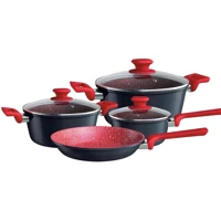 Imagem da promoção Euro Home - Conjunto de Panelas 4 peças de Alumínio com Antiaderente ColorStone Titânio - ALU8709-TI