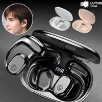 Imagem da promoção Fone de ouvido TWS com condução óssea, sem fio, Bluetooth 5.3, clip-on, display digital, redução de