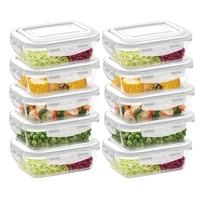 Imagem da promoção Conjunto 10 Potes 640ml Vidro Hermético 4 Travas Marmita