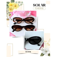 Imagem da promoção Óculos de Sol para Mulher Oval Retrô ILOOK Estilo Chic Preto Acabamento Metalizado Hastes Sólidas