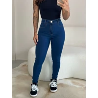 Imagem da promoção Calça Preta Jeans Feminina Skinny Elastano Empina Bumbum