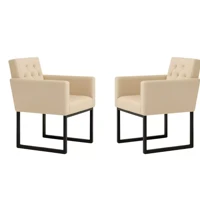 Imagem da promoção Kit 2 Poltronas Para Recepção Thais | Base Ferro Preto Reforçada | Conforto e Estilo