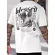 Camiseta Masculina Blessed Camisa Básica Streetwear Algodão Premium em oferta