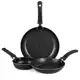 Jogo De Frigideiras Francesas 3 Peças 14 18 24Cm Preto Nacional em oferta