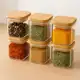 Kit 6 Pote Vidro Porta Temperos Hermético Cozinha Organiza Vidro/tampa De Bambu em oferta