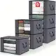 Kit6 Saco Organizador Guarda Roupa Dobrável Edredom Cobertor Cinza-escuro em oferta