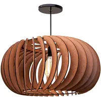 Pendente Elíptica Mdf Madeira Lustre 48Cm Luminária Sala em oferta na Amazon