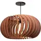 Pendente Elíptica Mdf Madeira Lustre 48Cm Luminária Sala em oferta