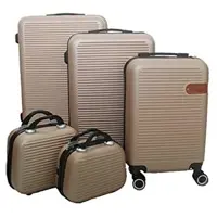 Kit 3 Malas De Viagem + 2 Frasqueira De Luxo Dourado em oferta na Amazon