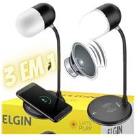 Imagem da promoção Luminária de Mesa de LED Elgin 3 Intensidades - Bluetooth Carregador por Indução Lumi Play