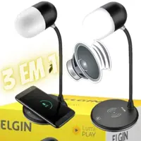 Luminária de Mesa de LED Elgin 3 Intensidades - Bluetooth Carregador por Indução Lumi Play em oferta na Magazine Luiza