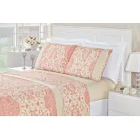 Jogo De Cama Lençol Casal Naturale Queen 04 Peças 200 Fios Salmon - M&C Enxovais em oferta na Magazine Luiza