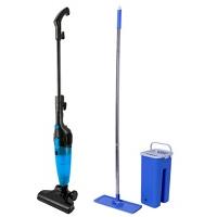 Imagem da promoção Aspirador Vertical 600 127v + Mop Flat Cinza e Azul - Fun Clean