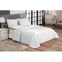 Edredom Cobre Leito Primor Casal Queen Kit 6 Pçs Branco Casa Dona em oferta na Amazon