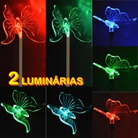 Luminária Solar para Jardim Borboleta 2 Peças em oferta na Amazon